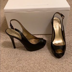 Guess peep toe with hidden platform size 6